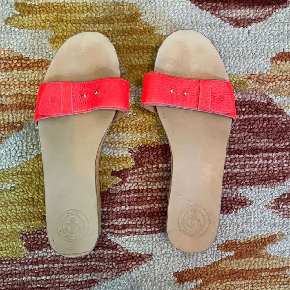 Women's Fluorescent Orange Slide Sandals